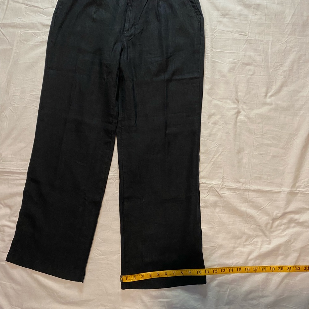 Lands' End Black Linen Wide Leg Pants